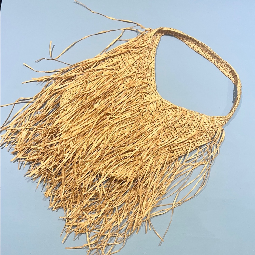 NEW Mango Fringe Tan Women's Bag